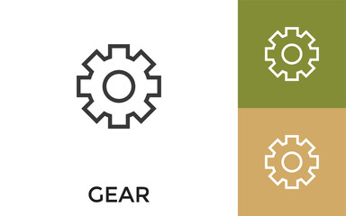 Editable Setting or gear Icon with Title. Useful For Mobile Application, Website, Software and Print Media.