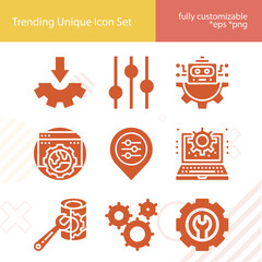 Simple set of table service related filled icons.