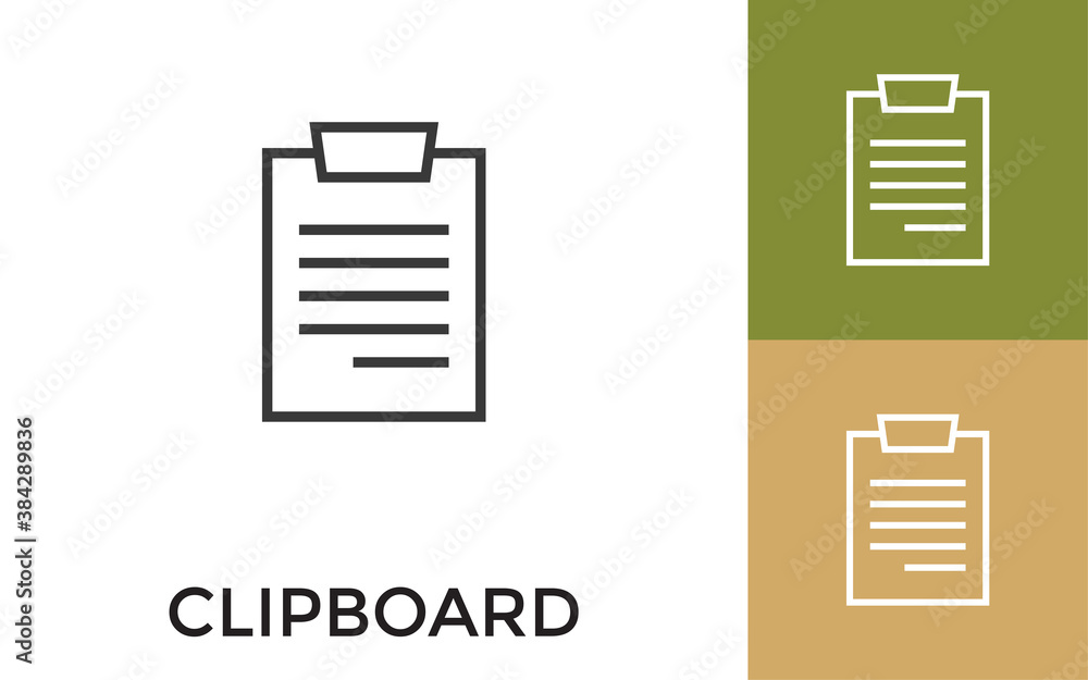 Poster editable clip board icon with title. useful for mobile application, website, software and print medi