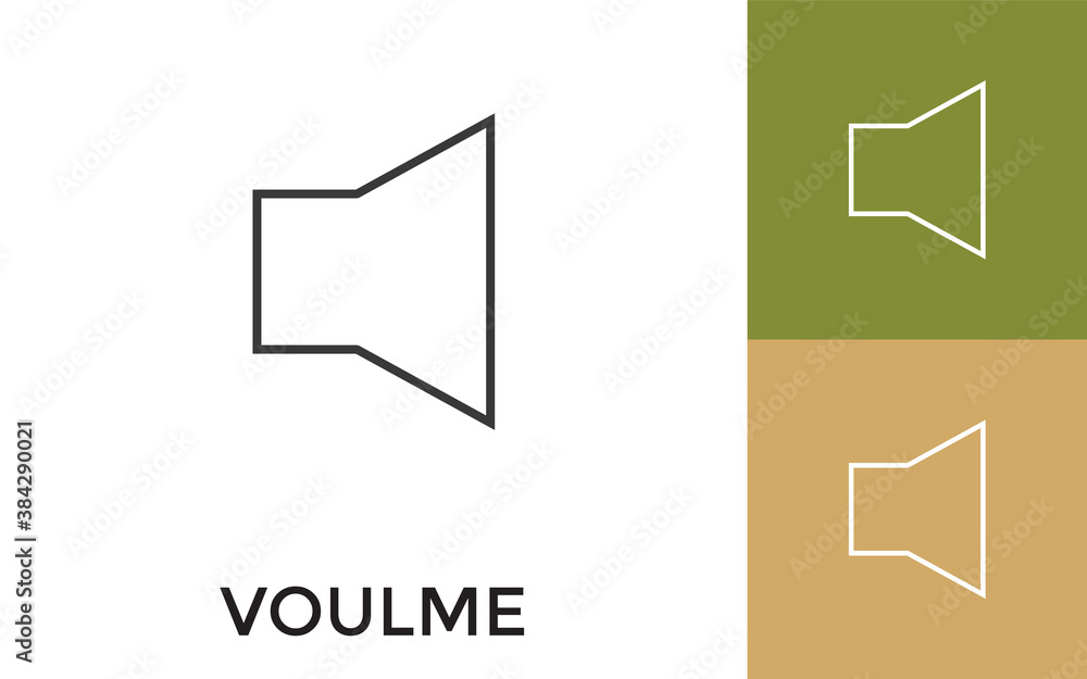 Poster editable volume icon with title. useful for mobile application, website, software and print media.