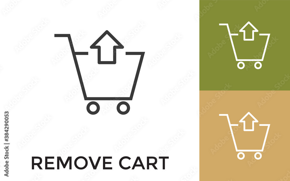 Poster editable shopping cart icon with title. useful for mobile application, website, software and print m