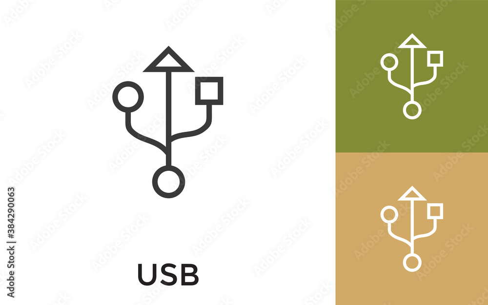 Poster editable usb icon with title. useful for mobile application, website, software and print media.