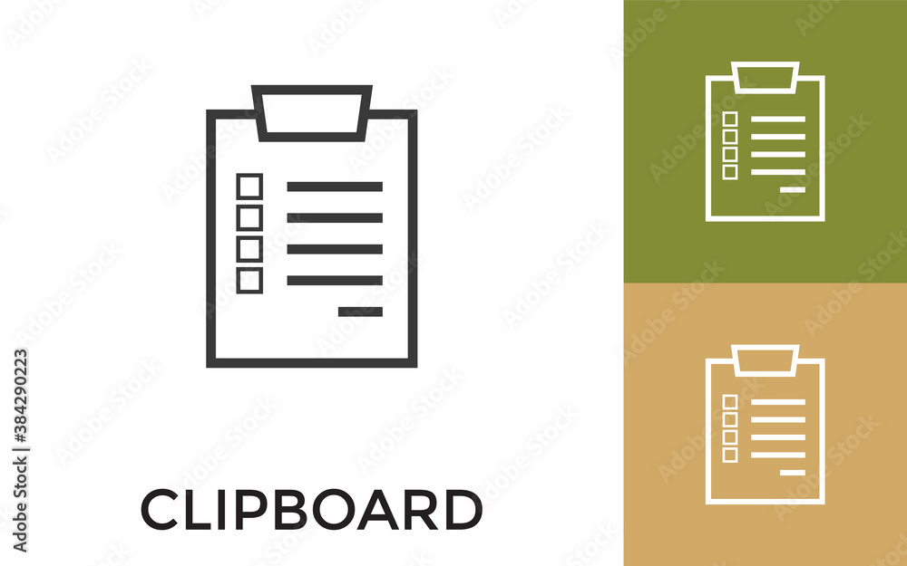 Aufkleber editable clipboard icon with title. useful for mobile application, website, software and print media