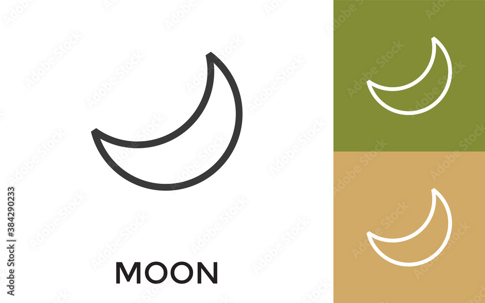 Aufkleber editable moon icon with title. useful for mobile application, website, software and print media.
