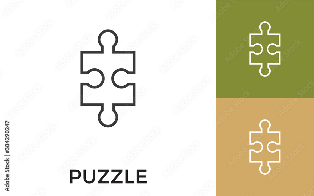 Poster editable puzzle icon with title. useful for mobile application, website, software and print media.