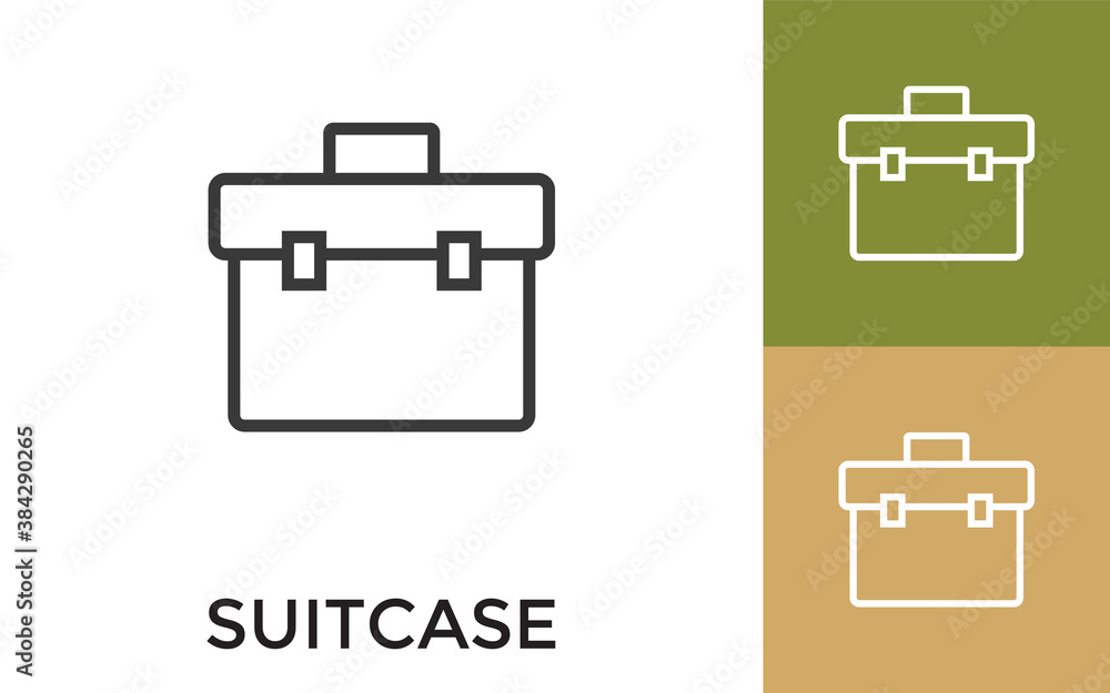 Poster editable suitcase icon with title. useful for mobile application, website, software and print media.