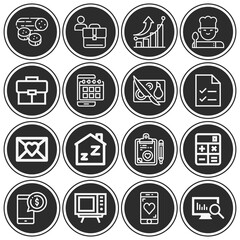 16 pack of mail  lineal web icons set