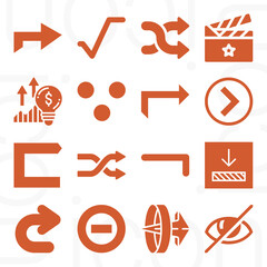 16 pack of exact  filled web icons set