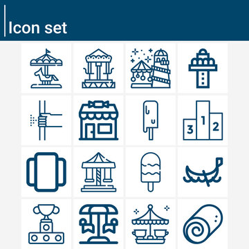 Simple set of tuning related lineal icons.