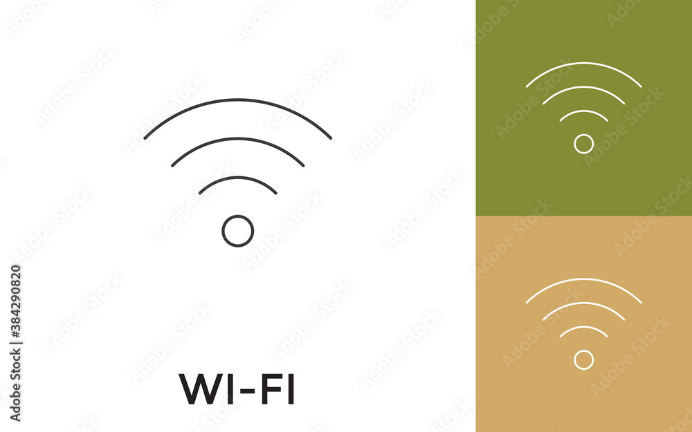 Poster editable wi - fi thin line icon with title. useful for mobile application, website, software and pri