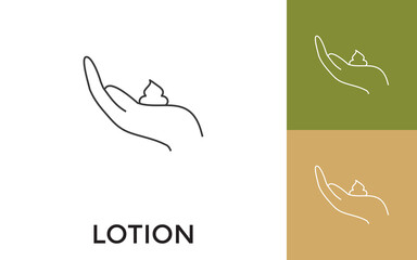 Editable Lotion Thin Line Icon with Title. Useful For Mobile Application, Website, Software and Print Media.