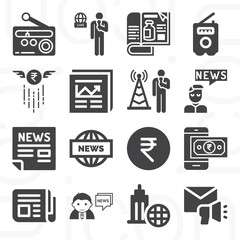 16 pack of write up  filled web icons set