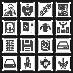 16 pack of spine  filled web icons set