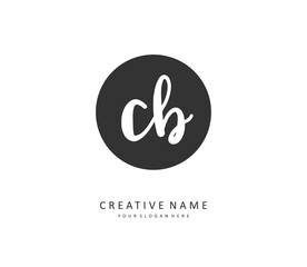 Fototapeta premium C B CB Initial letter handwriting and signature logo. A concept handwriting initial logo with template element.