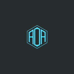 AOA letter icon design on black background.  Creative letter AOA/A O A logo design. AOA initials Logo design