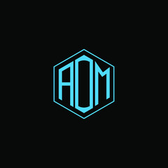 AOM letter icon design on black background.  Creative letter AOM/A O M logo design. AOM initials Logo design