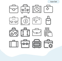 Simple set of suitcase related lineal icons.