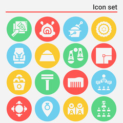 16 pack of criteria  filled web icons set