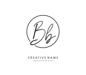 BB Initial letter handwriting and signature logo. A concept handwriting initial logo with template element.