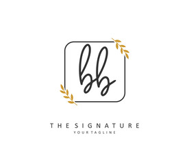 BB Initial letter handwriting and signature logo. A concept handwriting initial logo with template element.