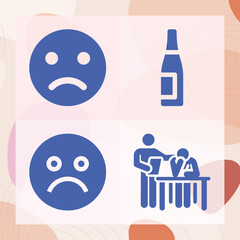 Simple set of loneliness related filled icons