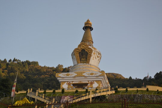 Gumba or buddhist school named "Chiseni" pictured from different angles. It is situated in the hills of Kathmandu valley, Nepal.