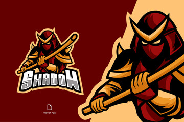 ninja samurai mascot game logo for esport team illustration