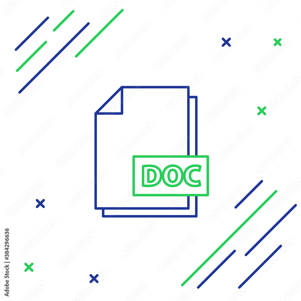 Poster line doc file document. download doc button icon isolated on white background. doc file extension sy