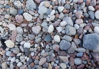 Colorful stones on the beach