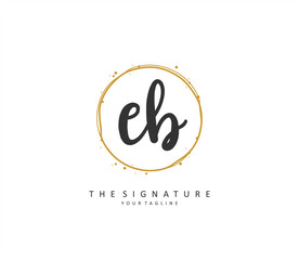 EB Initial letter handwriting and signature logo. A concept handwriting initial logo with template element.