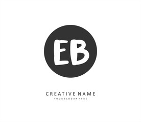 EB Initial letter handwriting and signature logo. A concept handwriting initial logo with template element.