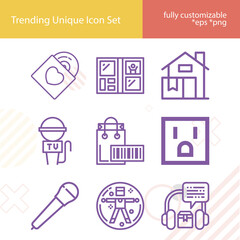 Simple set of release related lineal icons.
