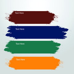 brush stroke paint set isolated on blue background