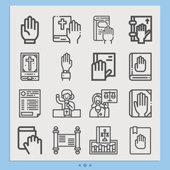 Simple set of swore related lineal icons.