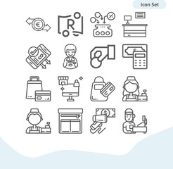 Simple set of immediate payment related lineal icons.