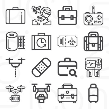 16 pack of schools  lineal web icons set