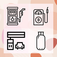 Simple set of offshore related lineal icons