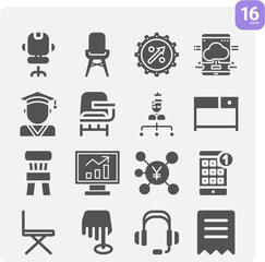 Simple set of back related filled icons.