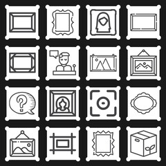 16 pack of articulate  lineal web icons set