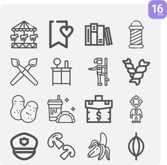 Simple set of hold related lineal icons.