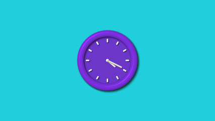 12 hours blue color 3d wall clock isolated n cyan background,3d wall clock,clock isolated