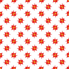 Vector seamless pattern texture background with geometric shapes, colored in white, red, yellow colors.