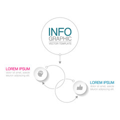 Vertical vector infographic template, 2 steps or options. Data presentation, business concept design for web, brochure, diagram.