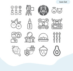 Simple set of constitutive related lineal icons.