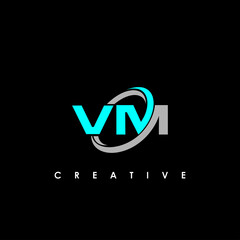 VM Letter Initial Logo Design Template Vector Illustration	
