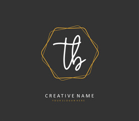T B TB Initial letter handwriting and signature logo. A concept handwriting initial logo with template element.