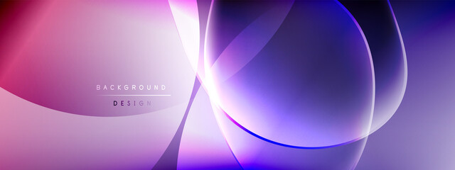 Vector abstract background - liquid bubble shapes on fluid gradient with shadows and light effects. Shiny design template for text