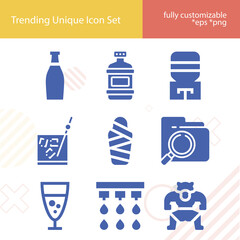 Simple set of furnish related filled icons.