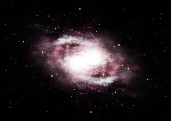 Fototapeta premium Stars, dust and gas nebula in a far galaxy