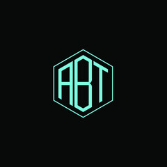 polygon ABT letter icon design on black background. Creative letter ABT/A B T logo design. ABT initials Logo design